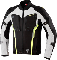 Rebelhorn Borg Veste textile de moto Noir Blanc Jaune XS