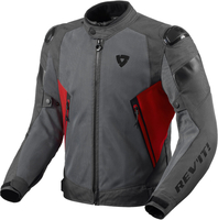 Revit Control Air H2O veste textile de moto imperméable,  gris-rouge,  taille L pour Hommes