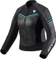Revit Median Veste en cuir de moto pour dames,  noir-bleu,  taille 36 pour Femmes