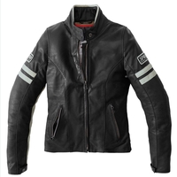 Spidi Vintage Veste en cuir de moto de dames,  noir-gris,  taille 50 pour Femmes
