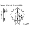 Sprocket de chaîne ESJOT,  caoutchoutisé,  16 dents